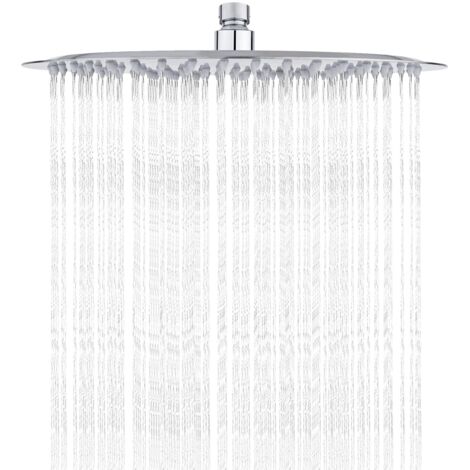 Stainless Steel Shower Head - Water Saving Shower, 30CM Round Shower Head, Universal Rain Shower Head 1/2 Inch Thread, 360° Rotatable, 30° Tiltable, Easy to Install and Clean