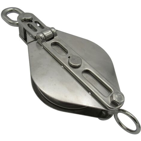 Stainless Steel Snatch Block with Swivel Eye 125MM (Pulley Bushed Sheave 3500KG Wire Rope)