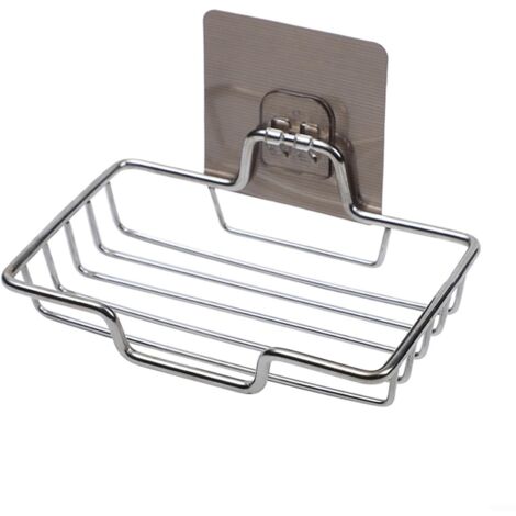 Stainless Steel Soap Box, Punch-Free Soap Dish, Wall Mounted Bathroom Drain