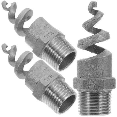 Stainless Steel Spiral Nozzle For Water Treatment And Cleaning Operations In Gardens 3Pcs