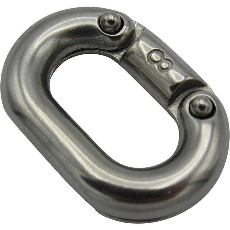 Securefix Direct - Stainless Steel Split Connecting Link 8MM (316 Grade Chain Quick Repair Mending Shackle)