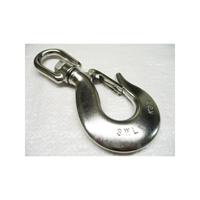 Securefix Direct - Stainless Steel Swivel Safety Hook with Latch 6MM (1/4 Marine Spring Catch)