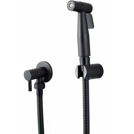 Stainless Steel Toilet Bidet Sprayer, Bidet Sprayer Kit, Faucet Sprayer Shattaf Toilet Sprayer (Black)