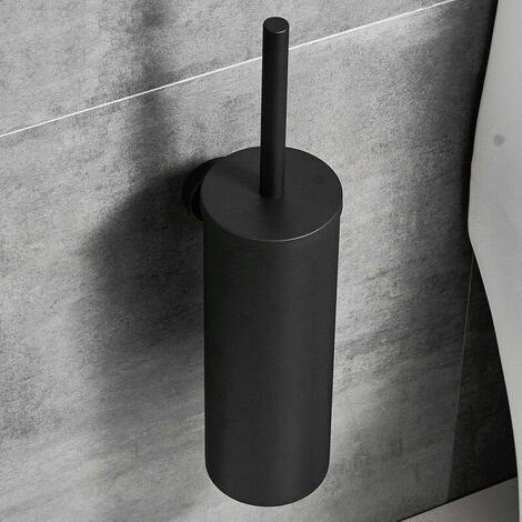 Stainless Steel Toilet Brush and Toilet Brush Case Toilet Brush Holder Toilet Set Long Handle Toilet Brush Black Bathroom Toilet Brush - Black
