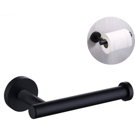 Stainless Steel Toilet Paper Holder, Semi-Open Toilet Paper Dispenser, Wall Mounted Round for Bathroom and Kitchen-Black