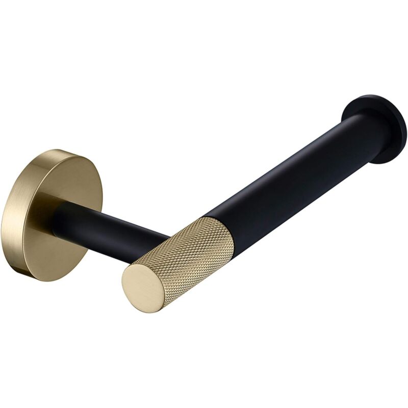 Stainless Steel Toilet Paper Holder Wall Mounted Paper Holder Brushed Gold and Matte Black Toilet Roll Holder