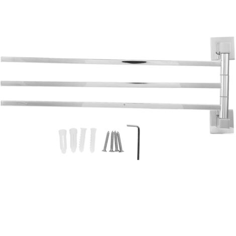 Stainless Steel Towel Rack Bar 180° Rotatable Towel Bathrobe Hanger Holder for Bathroom3 Rods