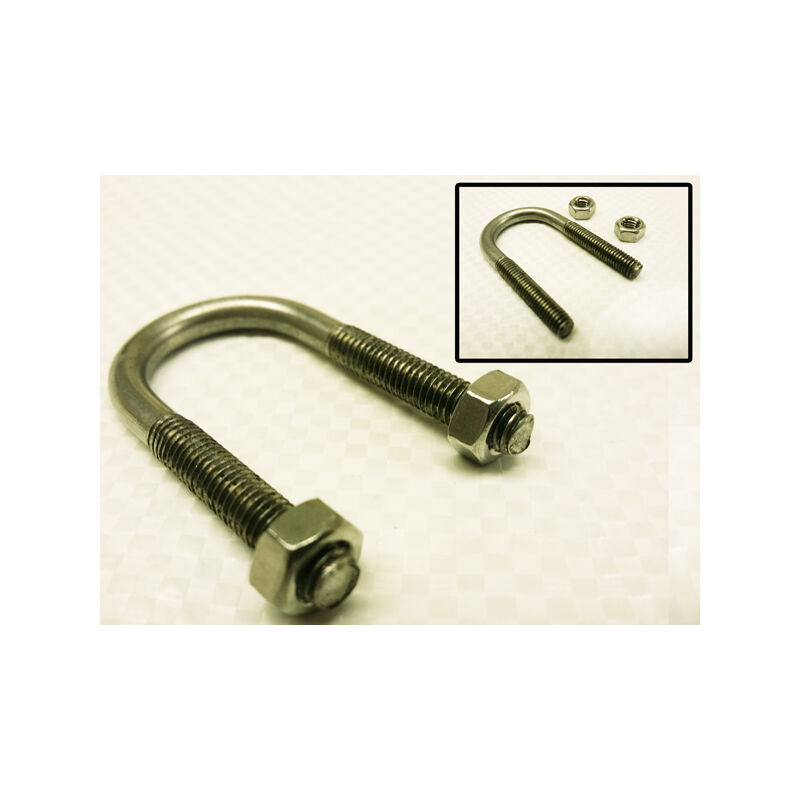 Securefix Direct - Stainless Steel u Bolt with 2 Hex Nuts M12 (210MM Boat Hose Pipe Tube Clamp)