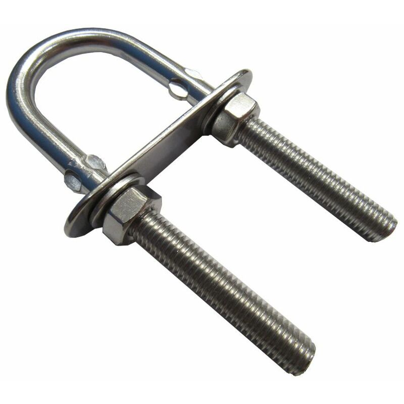 Securefix Direct - Stainless Steel u Bolt with Plate 100MM 8MM (Nuts Tube Pipe Shaped Heavy Duty)