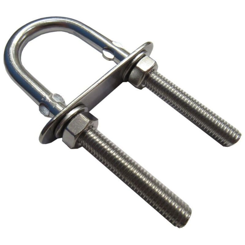 Securefix Direct - Stainless Steel u Bolt with Plate 135MM 8MM (Nuts Tube Pipe Shaped Heavy Duty)