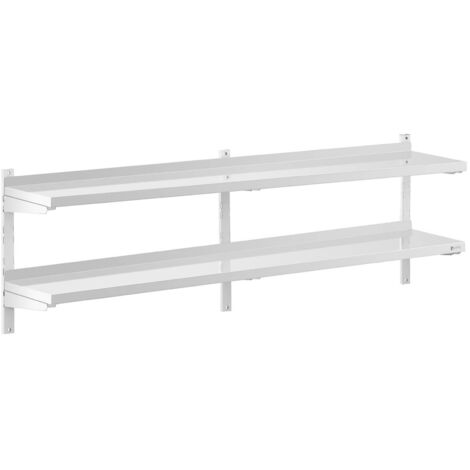 Stainless Steel Wall Shelf Kitchen Shelf Commercial Kitchen 2 Shelves 30x200cm