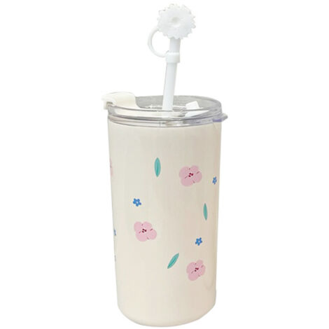 Stainless Steel Water Tumble Double Wall Insulated Coffee Cup Reusable Travel Mug with Straw Lid for Girls Boys
