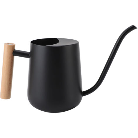 Stainless Steel Watering Can Modern Nordic Style Long Spout Water Can for Succulent Bonsai Garden Flower 1L Capacity Black