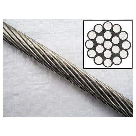 Stainless Steel Wire Rope Cable 12MM 1x19 (1M Length 1 x 19 Rigging Marine)