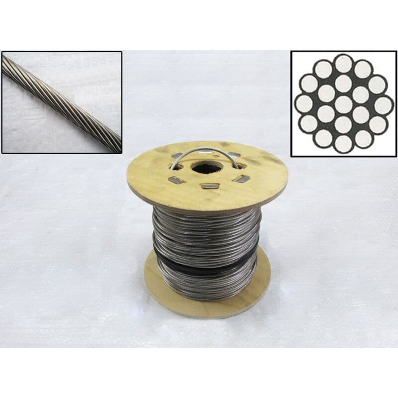 Securefix Direct - Stainless Steel Wire Rope Cable 2MM 1x19 (100M Reel 1 x 19 Rigging Marine)