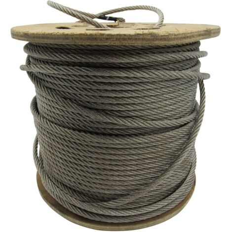 Stainless Steel Wire Rope Cable 4MM 7x19 (100M Reel Grade 316 Rigging Marine Metal)