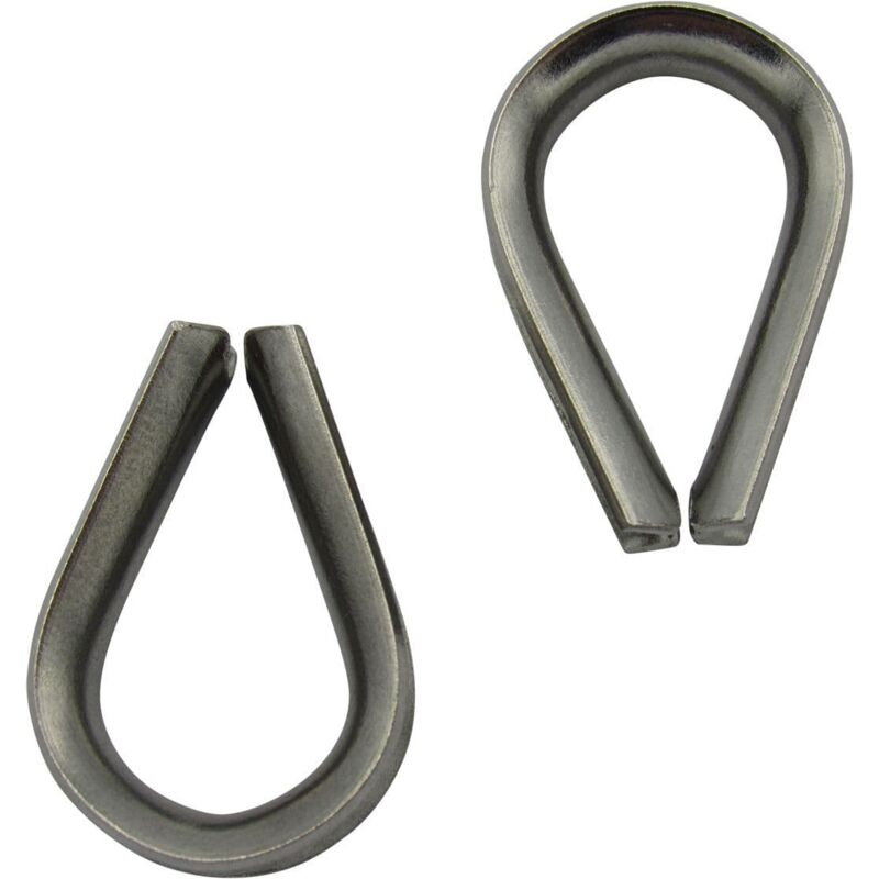 Stainless Steel Wire Rope Thimbles 12MM x2 (Marine Webbing Boat Cable Loop)
