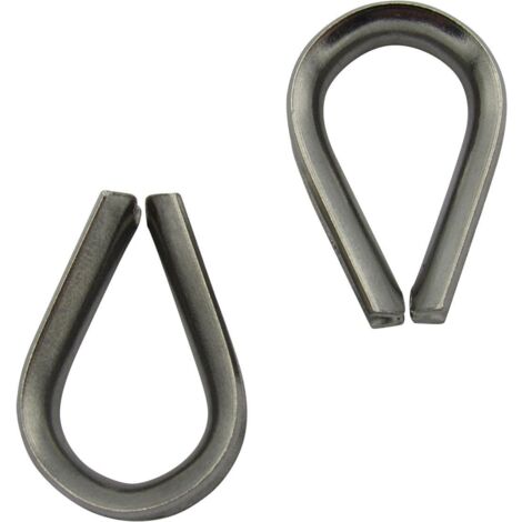 Stainless Steel Wire Rope Thimbles 20MM x2 (Marine Webbing Boat Cable Loop)