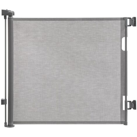 Stair Gate, 180cm Baby Gate, Retractable Stair Gate, Stair Gates for Baby and Dogs, 33" Tall One Handed Operation for Stairs/Doorways/Hallways/Outdoor, Grey