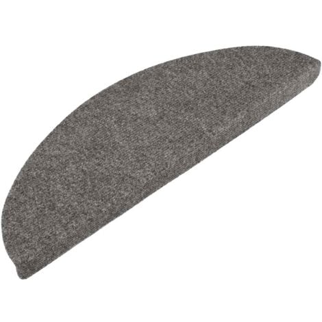 Stair Mats Self-adhesive 15 pcs 56x17x3 cm Grey vidaXL