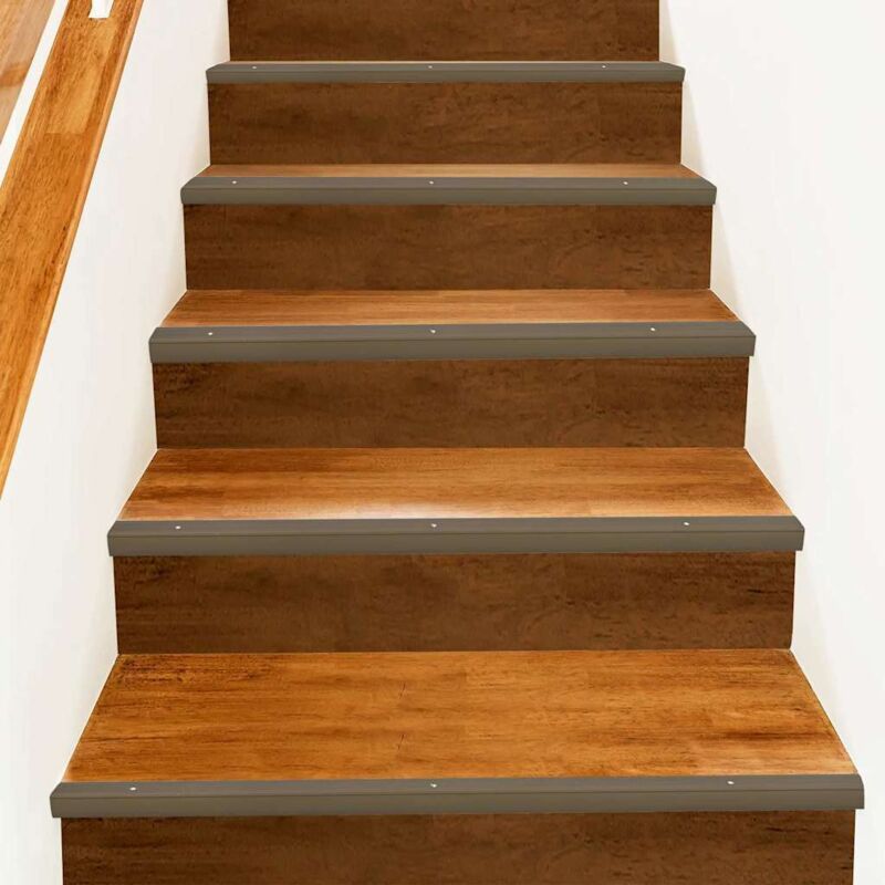 Stair Nosings 30 Pcs Brown 67 X 3 X 2 Cm Aluminium Vidaxl