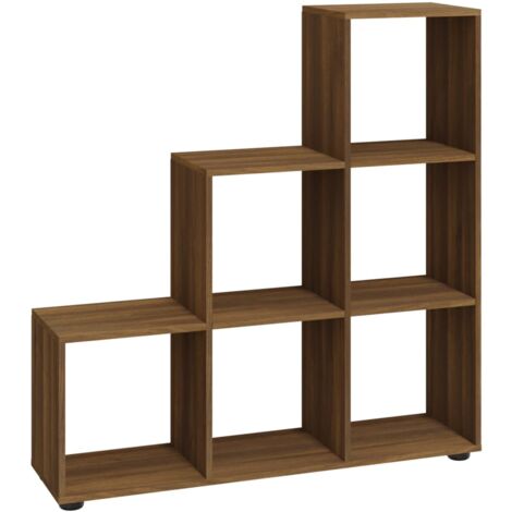 Staircase Bookcase Brown Oak 107 cm Engineered Wood vidaXL
