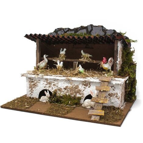 Stalla con Animali per Presepe 20x14 cm 10444
