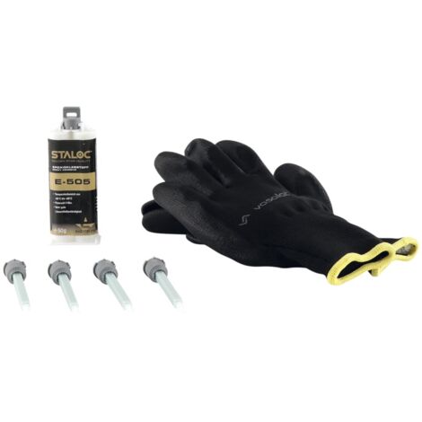 Staloc 2K Epoxidharz Kleber E-505 Set - Epoxy Kleber für Metall, Keramik, Glas und Holz, transparent 50ml + 4x Statikmischer