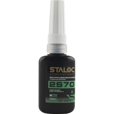 Staloc 2S70 Schraubensicherung hochfest grün - ideal für Verbindungen die nicht gelöst werden sollen, bis M20, 10ml
