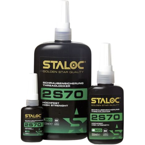 Staloc 2S70 Schraubensicherung hochfest rot - ideal für Verbindungen die nicht gelöst werden sollen, bis M36, 250ml