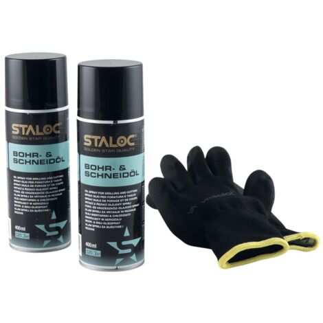 Staloc Bohr und Schneidöl Spray - Sprühöl zum Bohren, Gewindeschneiden, Drehen und Fräsen 400ml - 2 Stück