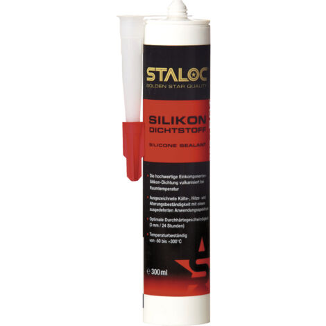 STALOC Hochtemperatur-Silikon-Dichtstoff rot Qualitäts-Silikon für den Heizungs- und Motorenbau 300 ml Kartusche