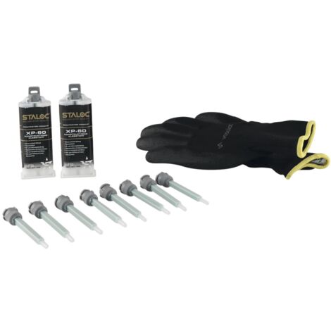 Staloc Konstruktionsklebstoff XP60 - 2K Kleber schnellhärtend und geruchsneutral - 2x Klebstoff extra stark + 8x Statikmischer
