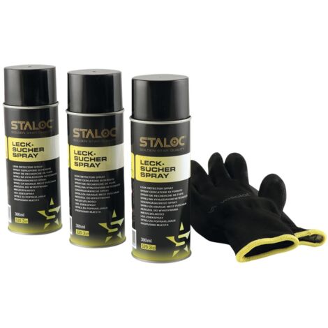 Staloc Lecksuchspray für Gas mit sehr guter Schaumbildung - Lecksucher zum Aufspüren von Undichtigkeiten 300ml - 3 Stück