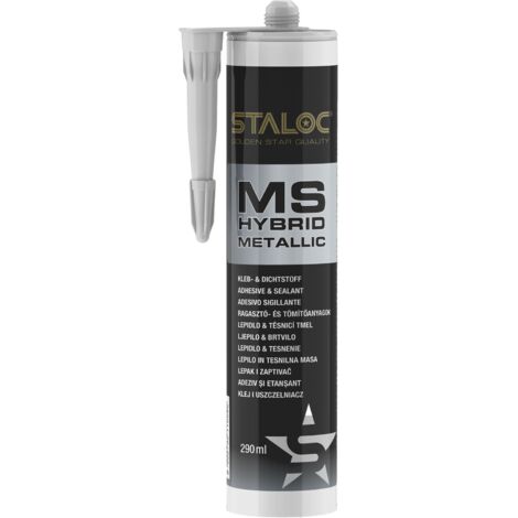 Staloc MS Hybrid Dichtstoff mit schweißnahtähnlicher Oberfläche, Dicht- und Klebstoff, metallic silber, 290ml
