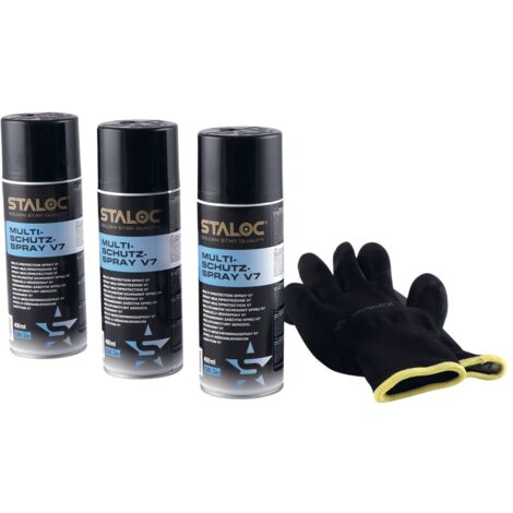 Staloc Multifunktionsöl Spray V7 Schmierung und Schutz - Multi Öl Spray gegen Korrosion 400ml transparent - 3 Stück