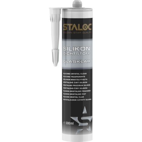 Staloc Silikon Dichtstoff, sehr gut glättbar - Sanitär Silikon glasklar 300ml