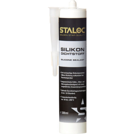 STALOC Silikon-Dichtstoff  transparent  Qualitäts-Silikon für den Maschinenbau  300 ml Kartusche