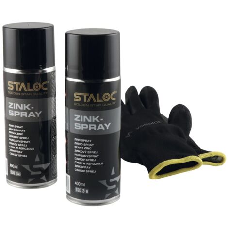 Staloc Zinkspray Rostschutz - Langzeit Rostschutz Spray für aktiven Korrosionsschutz, 400ml RAL 7017 dunkel - 2 Stück