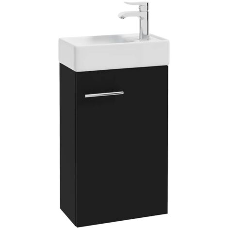 STAMAR  Badezimmermöbel hängend - 40 cm - schwarz hochglanz - modernes Design - platzsparend und elegant