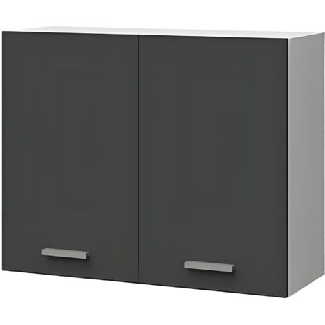STAMAR  Hängeschrank Küche - 80x58 cm - Graphit Matt - Modernes Design - Praktischer Stauraum