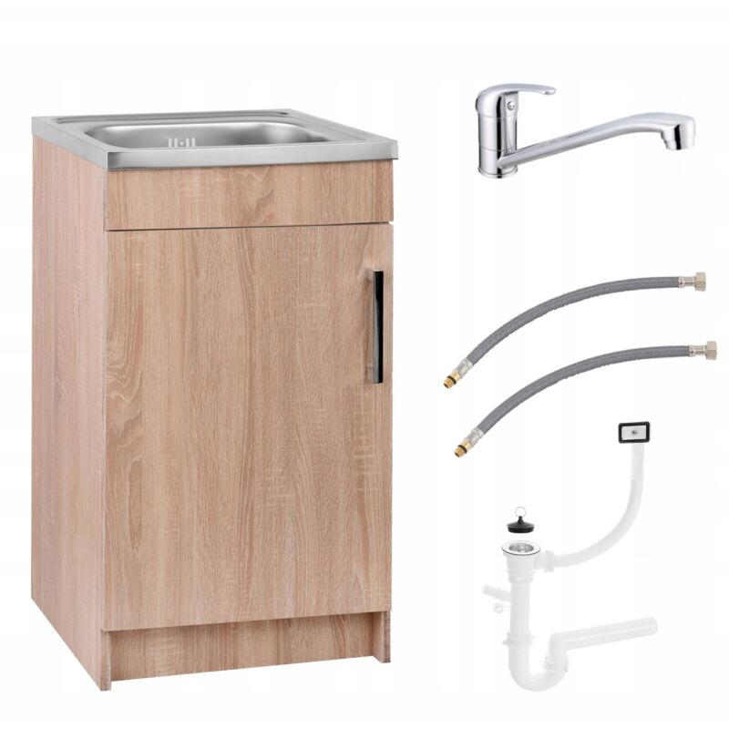 Stamar Küchenunterschrank - 50 X 40 Cm - Sonoma Eiche - Kompakt Und Elegant - Made In Polen