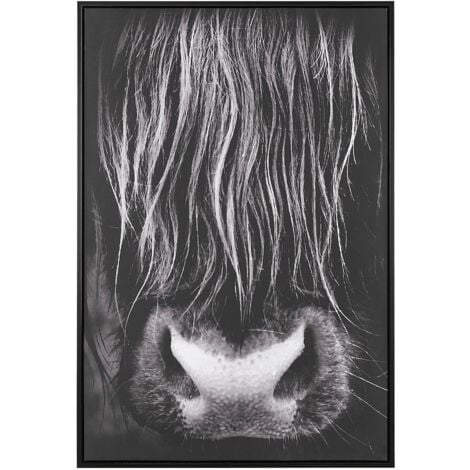 Stampa Artistica TOro Astratto Nero Cornice MDF Design Moderno 93 x 63 cm Galeata