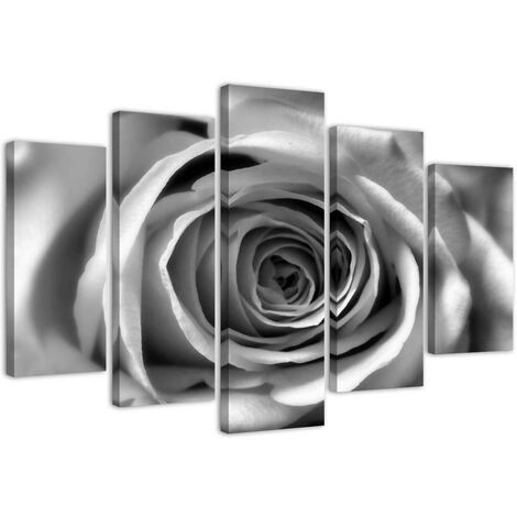 Stampa su tela 5 parti, Fiore di rosa - 200x100