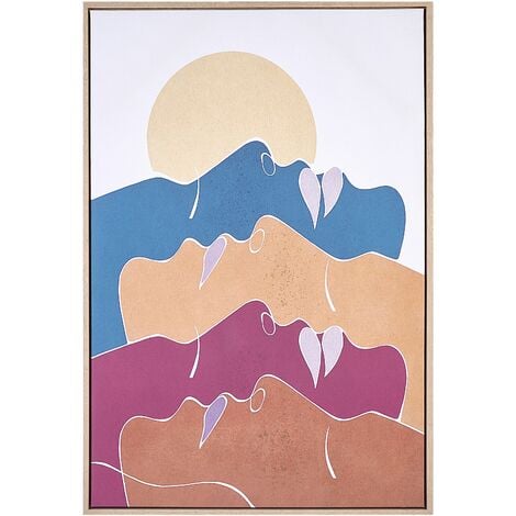 Stampa su tela Arte murale 93 x 63 cm Telaio MDF Forme astratte Rettangolare Moderno Multicolore Fasano