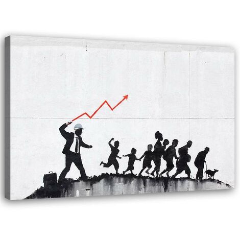 Stampa su tela, Banksy Politica ecomonica - 100x70