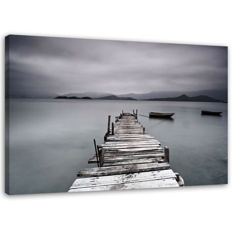 Stampa su tela, Lago d'inverno - 120x80