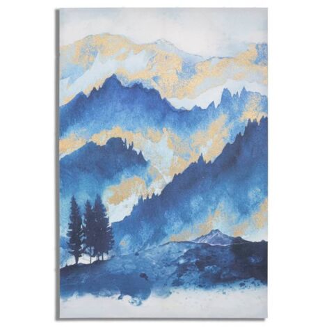 Stampa su tela montagne con boschi con telaio in legno per decorazioni ambienti