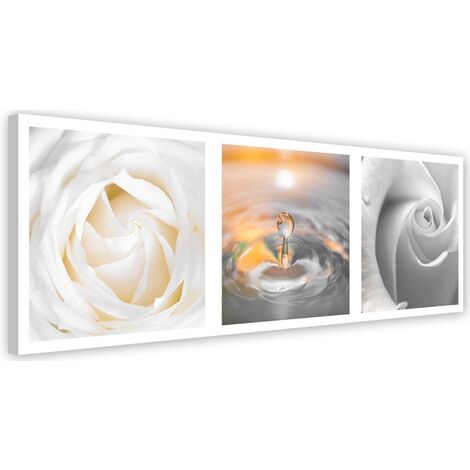 Stampa su tela, Petali e una goccia - 150x50
