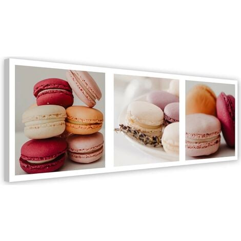 GBSHOP Stampa su tela, Set di macarons dolci - 120x40